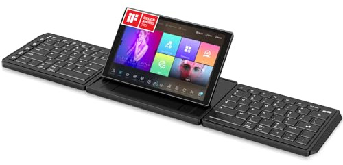 MP Mobile Pixels Tetra Keyboard with 8 Touchscreen, Wireless Ergonomic Modular Keyboard, Bluetooth Connectivity, USB-C Charging, Portable for Windows/Mac