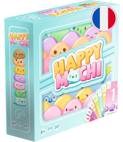Asmodee - Happy Mochi - Français - Jeu de Cartes Mignon pour Jouer en Famille - Jeu illustré à la Main avec Un Design Kawaii à partir de 8 Ans pour 2 à 6 Joueurs, 20 Minutes
