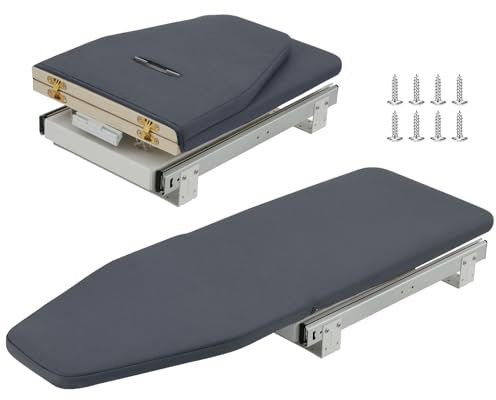 Asse da Stiro Allungabile a 180 °, Tavola da Stiro Pieghevole Estraibile per Armadio Nell'armadio, 80x31x14 cm Spinta e Rotazione Asse da Stiro