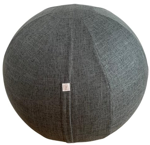 Treasy Sitzball mit Bezug 60-65cm, Ergonomischer Gymnastikball mit Griff, Stoff Fitnessball Home Office & Büro, inkl. Pumpe & Ball, Rückenfreundlich Sitzen, Yogaball mit abnehmbarem, waschbarem Bezug