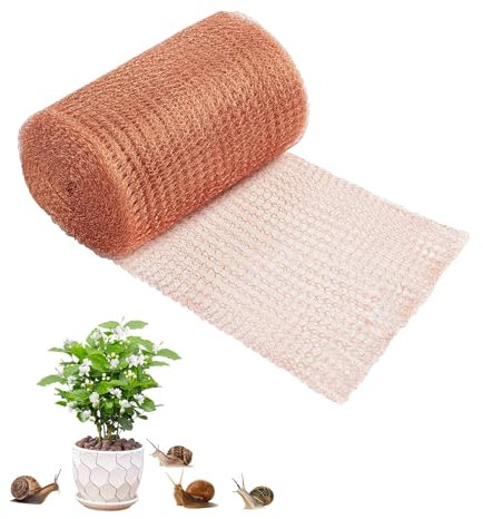 Horuili® Rete di rame contro le lumache, recinto per lumache in rete di rame 127 mm x 6 m, rotolo di rete di rame per giardino, protezione delle piante per casa e giardino