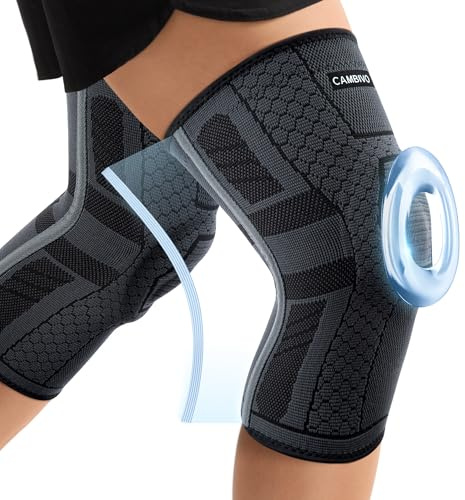CAMBIVO Kniebandage Männer Damen 2X, Bandage Knie mit PMMA-Seitenstabilisatoren und Patella Pad, Knee Support für Training, Laufen, Sport und Alltag