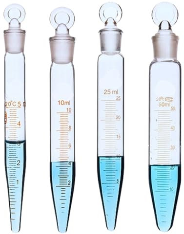 5 10 15 20 25 Tubo da centrifuga in vetro graduato da 50 ml Tappo a vite con fondo appuntito o tappo Esperimento chimico for vetreria da laboratorio(15ml Screw Cap)