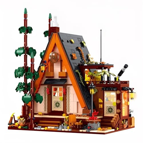 Triangle Wood Cabin Building Blocks Set — 2070PCS Forest Treehouse Bricks Kit, House Model, Home Decor, City Street View, STEM Education Toy, Birthday Gift for Adults, Kids Age 6+