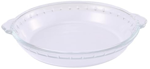 BAZEITFLOW Glass Pie Dish Microwave Oven-Safe 9-inch High-Temperature Resistant Bakeware for Home Kitchen Baking