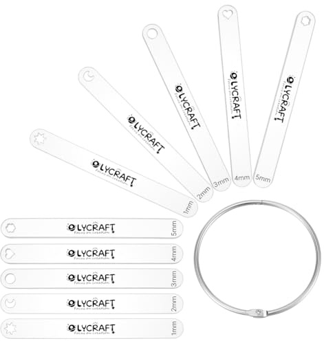 OLYCRAFT 10Pcs 5 Size Clay Depth Guides 1/2/3/4/5mm Acrylic Polymer Clay Depth Guide Set Adjustable Clays Rolling Pin Guide with Protective Film Clays Rolling Tools for Polymer Earrings DIY Making