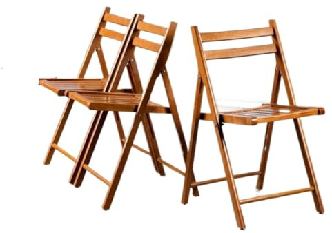 NihaoWXM Klappstuhl Holz 4-teiliges Klappset aus Teakholz, 17,64 x 20,1 32,28(Teak)