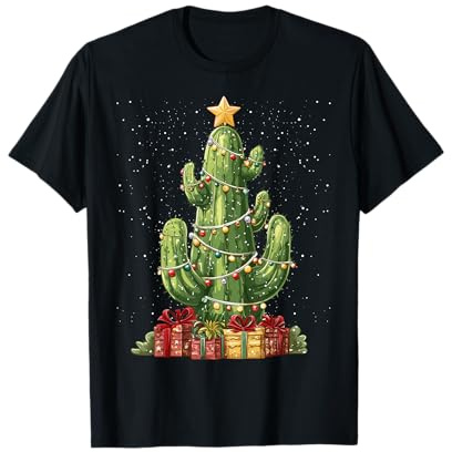 Cute Cactus Christmas Tree Xmas Succulent T-Shirt