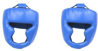 Set di 2 protezioni per guance da boxe, per Sanda Muay Thai, MMA, colore blu