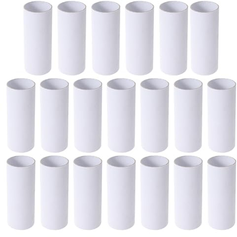 SHINEOFI 20 Stück Weiße Bastel Pappröhren 10 X 4cm Hohle Papierrollen zum Bemalen Selbstgemacht Bastelmaterial für Kindergeburtstag und Kreativprojekte