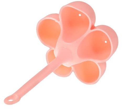 SHINEOFI Vaporera de Silicona Rosa para Huevos Diseño de Cinco Agujeros, Soporte Multifuncional Asa Portátil Adecuado para Uso en Casa y Viajes