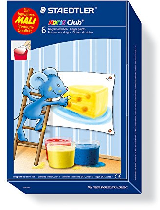 STAEDTLER Fingerfarbe Noris Club sortiert KunststoffTöpfchen 6x