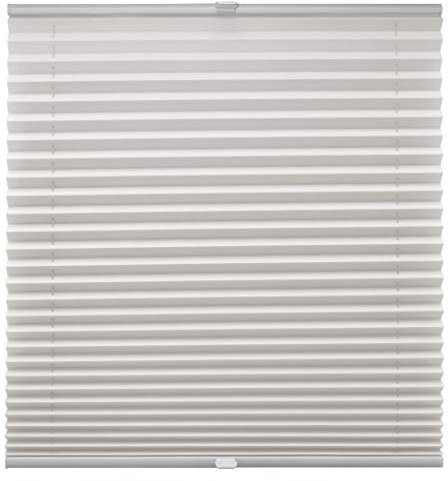 Plissee auf Maß für alle Fenster Montage Glasleiste Blickdicht mit Spannschuh Sonnenschutzrollo Vanille Breite: 131-140 cm, Höhe: 101-150 cm