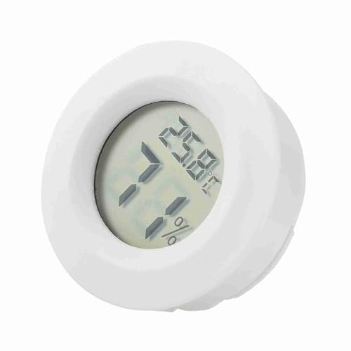 Mini Digital Hygrometer Thermometer Indoor Humidity Temperature Monitor with Large LCD Display and Backlight for Reptile(White)