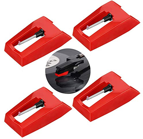 Plattenspieler Nadel,Stylus Nadel 4er-Pack Ersatznadel für Plattenspieler Tonnadel Austausch Plattenspieler Universal Stylus Diamant Stylus Ersatz für Vinyl Plattenspieler