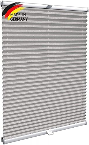 Konfigurieren Sie Ihr eigenes Plissee zum Kleben | Plissee ohne Bohren nach Maß für Türen & Fenster | Sichtschutz für Fenster, Blickdichte Rollos in Crushed Optik