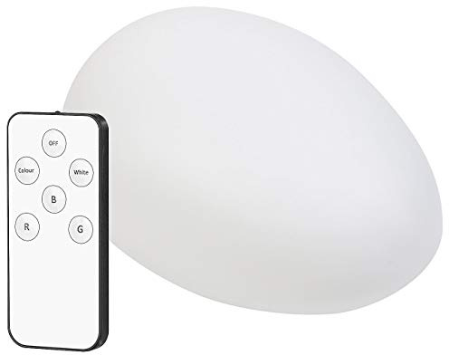 Lunartec Leuchtende Steine: Solar-LED-Dekostein mit Fernbedienung, RGB+W, IP44, 32 cm (Leuchtende Steine Garten, Beleuchtete Außenbereich, RGBW)