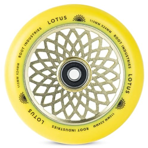 Root Unisex – Erwachsene Lotus Stunt Scooter-Räder, Radiant Yellow, 110mm