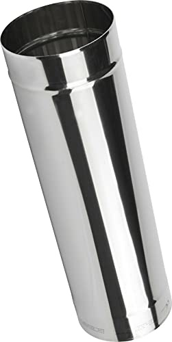 Kolor Edelstahl Rauchrohr Kaminaufsatz Ofenknie Ofenrohr Abgasrohre Rosette Regenhut Rohr Bogen T-Stück Kaminhaube Grundplatte (DN 100 mm, Rohr 500 mm)