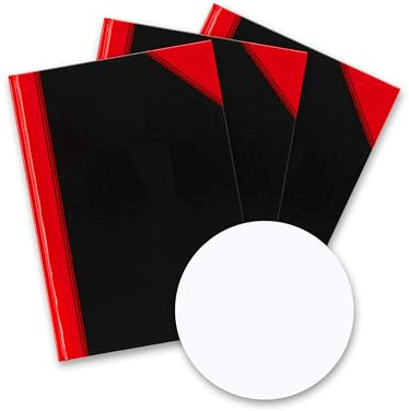 Bantex Notizbuch A5 blanko, Hardcover, 192 Seiten, schwarz, 3er-Pack