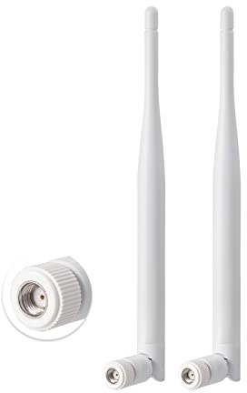 Eightwood Antenne WiFi 2.4/5GHz Dual Band RP-SMA pour Routeur PC Carte WiFi | Antenne WiFi omnidirectionnelle, 6dBi,pour routeur PC Carte PCI Box Internet caméra de sécurité