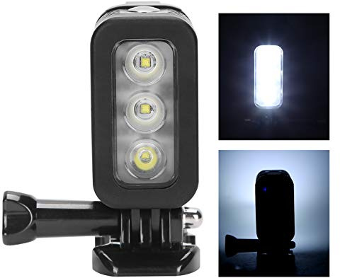 Topiky Lampe Vidéo LED, Lampe de Poche sous-Marine, Lumière de Remplissage de Plongée Compacte et étanche sous l'eau pour Caméra de Mouvement 4 avec Trois Modes D'éclairage