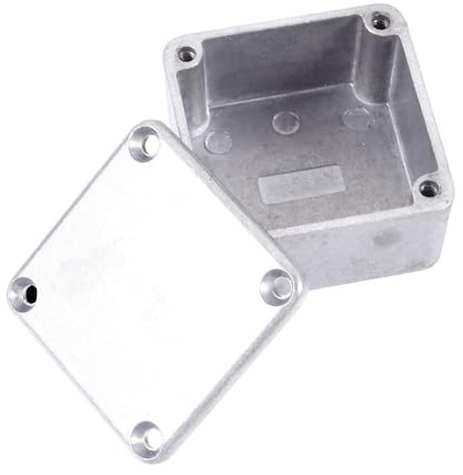 Aluminium Gitarreneffektgehäuse Silber, Druckgussbox | Polierte Oberfläche, Rostfrei und Glatt, ohne Grate für Präzise Montage