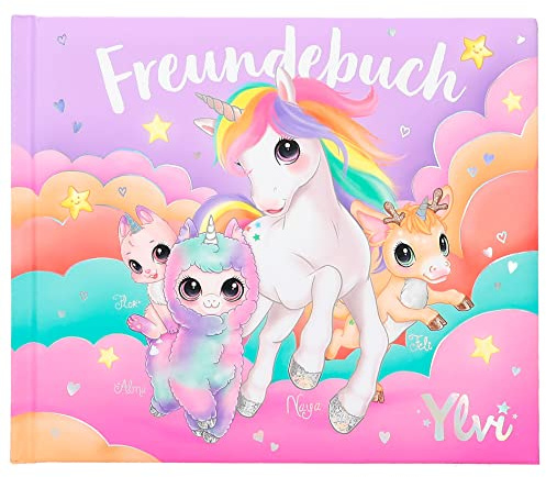 Depesche 12402 Ylvi & the Minimoomis - Buntes Freundebuch mit Einhorn-Motiven, Buch mit 108 Seiten und wattiertem Cover