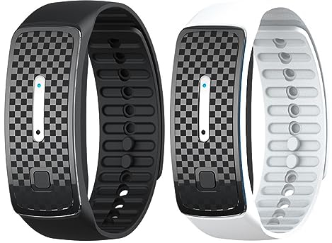 2 bracciali antizanzare a ultrasuoni, impermeabili, anti-zanzare, per bambini, adulti, riutilizzabili, colore: bianco e nero