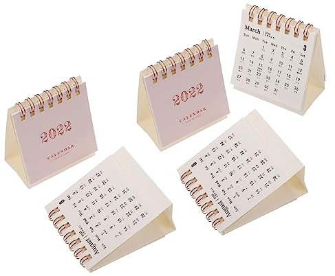 EXCEART 5pcs 2022 Mini Kalender Planer Papier Desktop Kalender Für Home Office Schule Decor