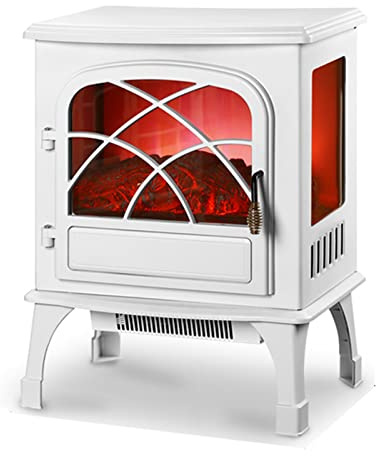 Chimenea Eléctrica Decorativa Calentador de chimenea eléctrico, chimenea eléctrica de 22, llamas y troncos realistas, control simple y fácil, calentador de chimenea, estufa con protección contra sobr