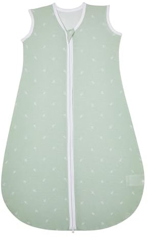Lilian&Gema Sommerschlafsack Baby 0.5 Tog Schlafsack Baby ohne Ärmel für Sommer, Babyschlafsack Sommer Baumwolle Bequem und Atmungsaktiv Babyschlafsack für 0-6 Monate Grün
