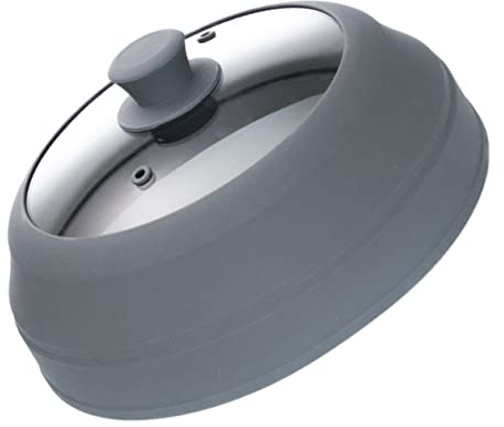Zerodeko Couvercle Pliable pour Micro-Ondes en Silicone et Verre, Protection Anti-Éclaboussures Résistante Chaleur, Cuisine, Conservation des Aliments