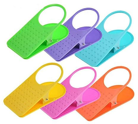 KONTONTY Portavasos Clip Plástico Resistente para Escritorio, 4 Unidades Colores Aleatorios, Soporte Multifunción Antiderrames para Oficina y Hogar, Adecuado para Bebidas y Color Aleatorio