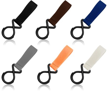 MultiValue Kinderwagen Haken, 6PCS Polyester Starke Viskosität Karabiner Kinderwagen Universal Doppelhaken Multifunktionshaken für Taschen Kinderwagen Rollstuhl