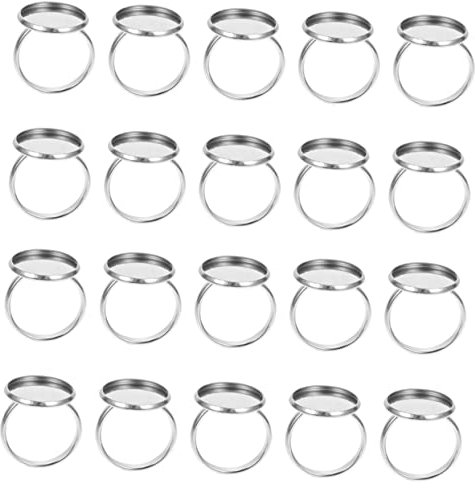 SEWOART 20 Pezzi Base Per Anello in Acciaio Inossidabile Supporto Regolabile Accessori Per Creazione Gioielli