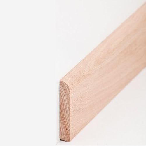 PROVISTON Plinthe en bois massif de hêtre à coller, visser et clouer, 10 x 58 x 2400 mm, 1 pièce