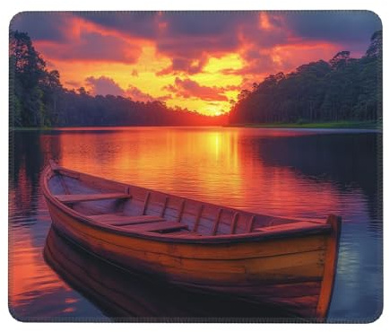 Mauspad Orangefarbener Sonnenuntergang Mauspad 400 x 300 x 3 mm Gaming Mauspad,Office Computer Mauspad mit Wasserdicht Anti-Rutsch-Gummiboden,Leichtes Gleiten,Vernähte Kanten mit Motiv Mousepad WH-854