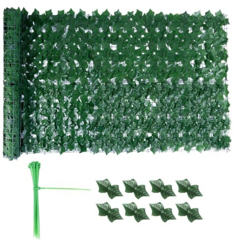 LEAFPANEL - Rotolo di pannelli artificiali per siepi da giardino, edera artificiale, frangivista, balcone, frangivista, piante, da appendere, per siepi da giardino, balcone (3 × 0,5 m)