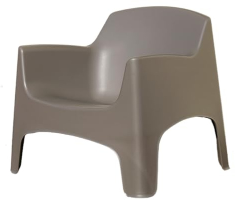 Tomaino - Poltrona da esterno Ibiza XL - Sedia da giardino in plastica - 79 x 74 x 70 h cm - impilabile - extra grande (tortora)