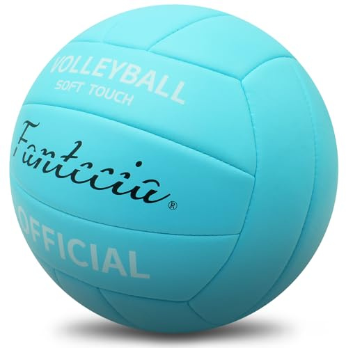 Fantecia Volleyball, Official Size 5 Soft Touch Indoor and Outdoor Volleyball Balls, Perfect for Beach, Grass, & Youth Games Volleyball- Includes Pump