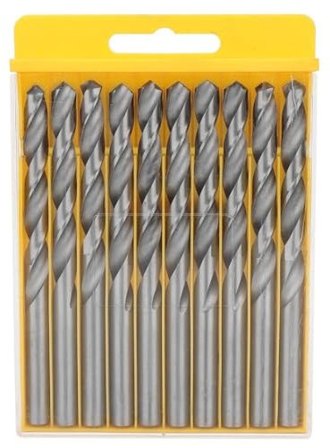 Jeu de forets, 10 pièces forets hélicoïdaux à tige droite, foret hélicoïdal à tige droite haute en acier à 3 points, forets électriques pour plastique, bois, verre, métal, céramique