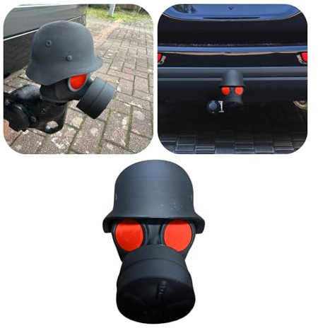 Abdeckkappe für Anhängerkupplung,In Gasmaske-Helm-Form,Staubdicht & Wasserdicht,Anhängerkupplung Schutzkappe Abdeckung für 50 mm Kugelkopf Anhänger Anhängerkupplungen Kupplungskappe Anhänger (Rot)