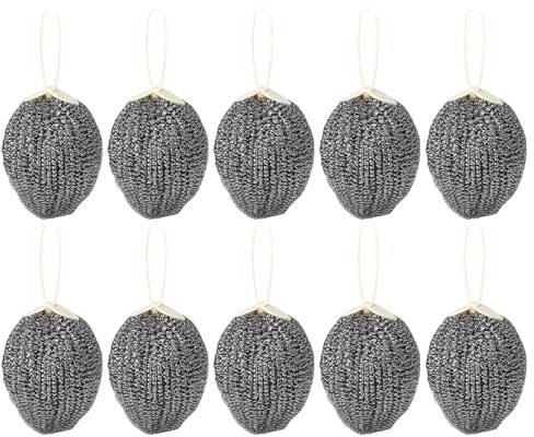Stainless Steel Dish Cleaner | 10 Metal Sponges for Kitchen Dishes - Cleaning Tools for Pans Pots Oven Grills Stoves Sinks Shelves