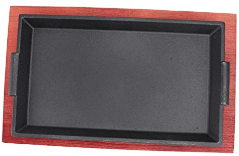 VALICLUD Round Iron Frying Pan Non-Stick Teppanyaki Griddle 30cm BBQ Cooking Plate for Steak Fish and Pancakes Suitable for Induction Cookers