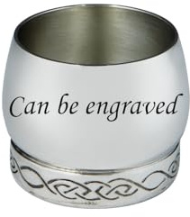 Wentworth Pewter – Verre à whisky en étain avec mesure – Tasse à whisky traditionnelle avec motif celtique en relief – Cadeau écossais – Fait main – Gravure disponible