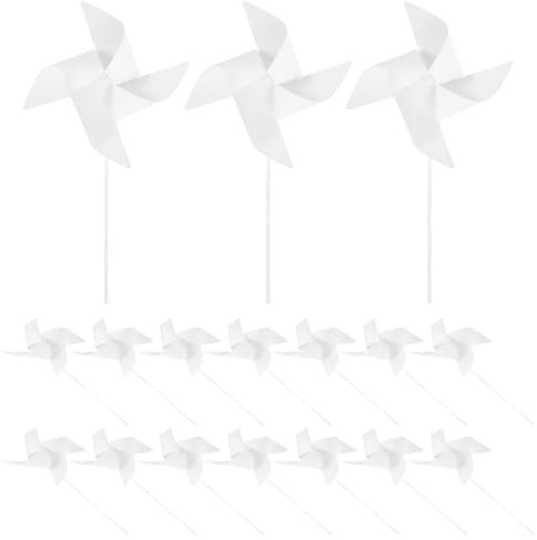 BESTonZON Lot de 30 moulins à Vent en Papier à Faire soi-même pour Enfants, Kits de Bricolage d'été en Vrac, moulins à Vent en Papier Blanc Vierge pour garçons et Filles, activités de