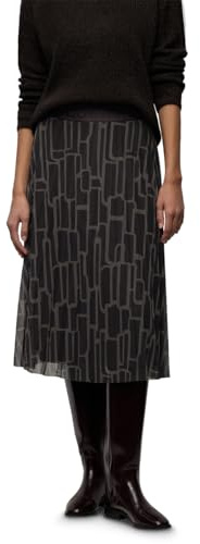 Damen Mesh Plissée Rock mit Print