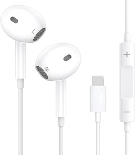 In-Ear Kopfhörer für Phone,Kopfhörer mit Mikrofon Lautstärkeregler und HiFi Audio Stereo aufzuwecken kompatibel mit iPhone 14 13 12 11 Pro Max/14 Plus/XR/XS/X/8/iPad Air Mini Kompatibel mit iOS System