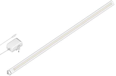 ledscom.de LED Unterbau-Leuchte SIRIS weiß matt mit Netzteil, Eckmontage, flach, 90cm, 1044lm, weiß
